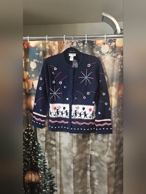 NorthStyle Navy Festive Fireworks Cardigan